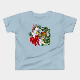 Chinese Dragon Christmas Wreath Kids T-Shirt